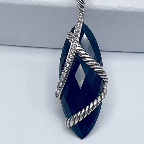 David Yurman Black Onyx & Diamond
Cable Wrap Pendant - Picture 5 of 10